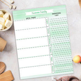 Groene Waterverf van de Lijst van maaltijden Plann Notitieblok