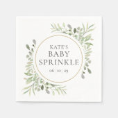 Groene Waterverf verlaat Baby shower Servet (Voorkant)