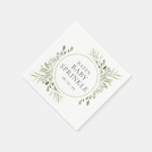 Groene Waterverf verlaat Baby shower Servet (Hoek)