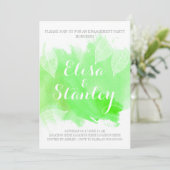 Groene waterverf & verlaat bruiloft verlovingsfees kaart (Staand voorkant)