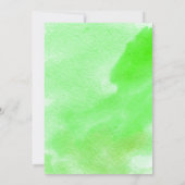 Groene waterverf & verlaat bruiloft verlovingsfees kaart (Achterkant)