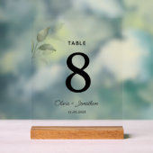 Groene Waterverf verlaat Trouwtafel Plaats Kaart Acryl Bord (Neutraal)