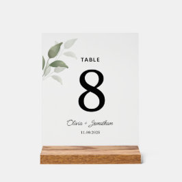 Groene Waterverf verlaat Trouwtafel Plaats Kaart Acryl Bord