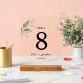 Groene Waterverf verlaat Trouwtafel Plaats Kaart Acryl Bord (Huwelijk)