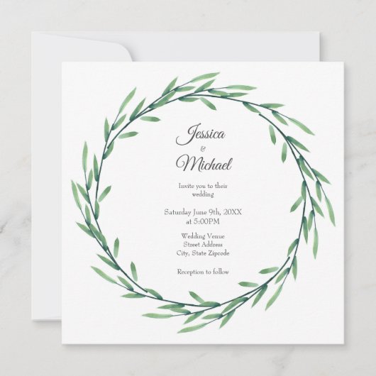 Groene Waterverf verliest adem Kaart (Voorkant)