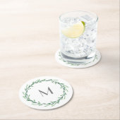 Groene Waterverf verliest adem Ronde Kartonnen Onderzetter (Insitu)