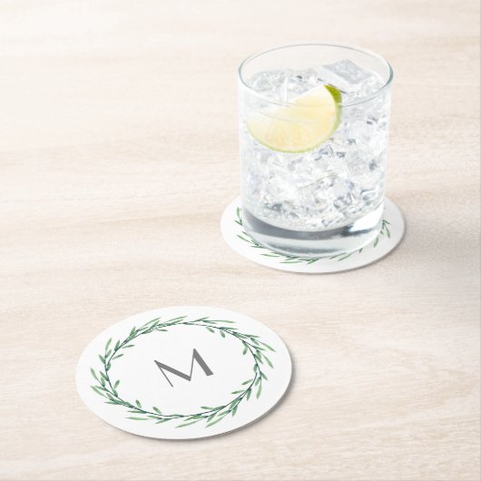 Groene Waterverf verliest adem Ronde Kartonnen Onderzetter (Insitu)