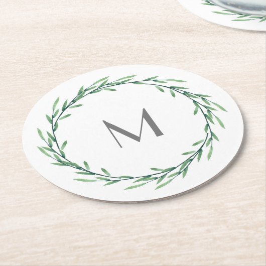 Groene Waterverf verliest adem Ronde Kartonnen Onderzetter (Gebogen)