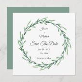 Groene Waterverf verliest adem Save The Date (Voorkant / Achterkant)