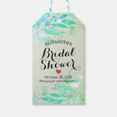 Groene Waterverf verliest bloeiend grafisch Vrijge Cadeaulabel (Voorkant)