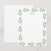 Groene Waterverf verliest Lijst Notitiekaartje (Voorkant / Achterkant)