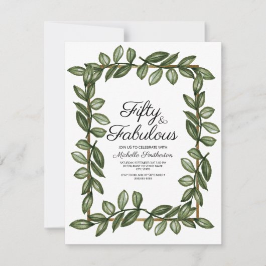 Groene Waterverf verliest Witte Goud 50e verjaarda Kaart (Voorkant)