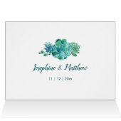 Groene Waterverf vetplanten Dank u kaart (Binnen Horizontaal (Boven))