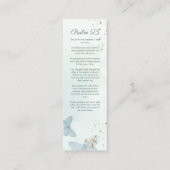 Groene Waterverf Vlinder Begrafenis Bladwijzer Mini Visitekaartje (Achterkant)