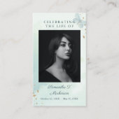 Groene Waterverf Vlinder Begrafenis Kaart Visitekaartje (Voorkant)