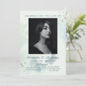 Groene Waterverf vlinder begrafenis overlijdensber Programmakaart (Staand voorkant)