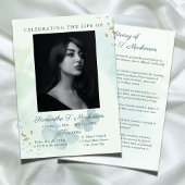 Groene Waterverf vlinder begrafenis overlijdensber Programmakaart