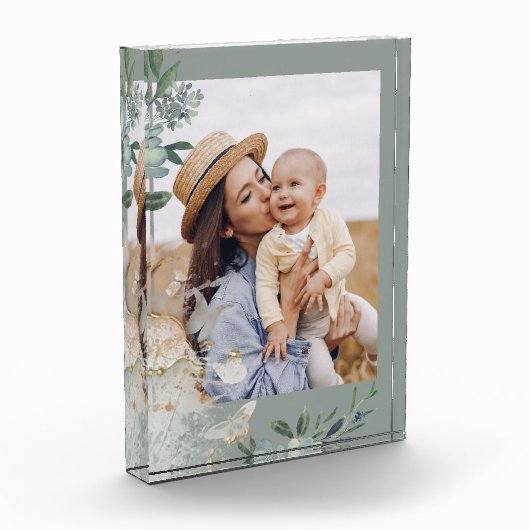 Groene Waterverf vlinder mam foto (Links)