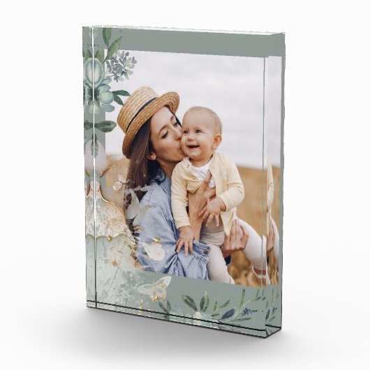 Groene Waterverf vlinder mam foto (Rechts)