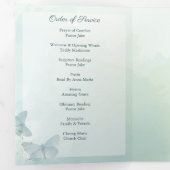 Groene Waterverf Vlinderbegrafenisdiensten Drieluik Programma (Binnenzijde eerst)