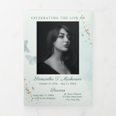 Groene Waterverf Vlinderbegrafenisdiensten Drieluik Programma (Cover)