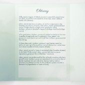 Groene Waterverf Vlinderbegrafenisdiensten Drieluik Programma (Binnenkant midden)