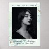 Groene Waterverf Vlinderbegrafenisdiensten Poster (Voorkant)