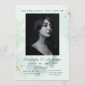 Groene Waterverf Vlinderbegrafenisdiensten Programmakaart (Voorkant)