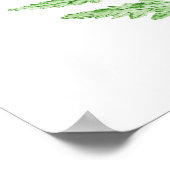 groene waterverf voor fern-schijfblad poster (Hoek)