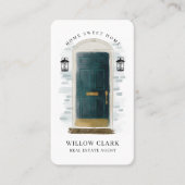 Groene Waterverf Vooraan Real Estate Agent Visitekaartje (Voorkant)
