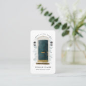 Groene Waterverf Vooraan Real Estate Agent Visitekaartje (Staand voorkant)