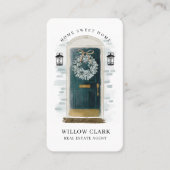 Groene Waterverf Voordeur Grote Foto & Logo Visitekaartje (Voorkant)