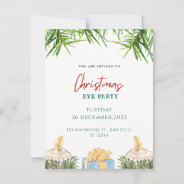 Groene Waterverf Vrolijk kerstfeest Feestdagenkaart