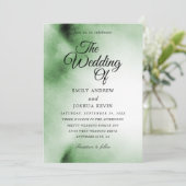 Groene Waterverf was | Uitnodiging voor groene wed (Staand voorkant)
