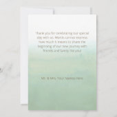 Groene Waterverf Wassen Eucalyptus bruiloft Bedankkaart (Achterkant)