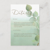 Groene Waterverf Wassen Eucalyptus Details Informatiekaartje (Voorkant)