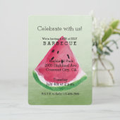 Groene Waterverf Watermelon Barbecue Kaart (Staand voorkant)
