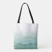 Groene Waterverf Waves Monogram Canvas tas (Achterkant)