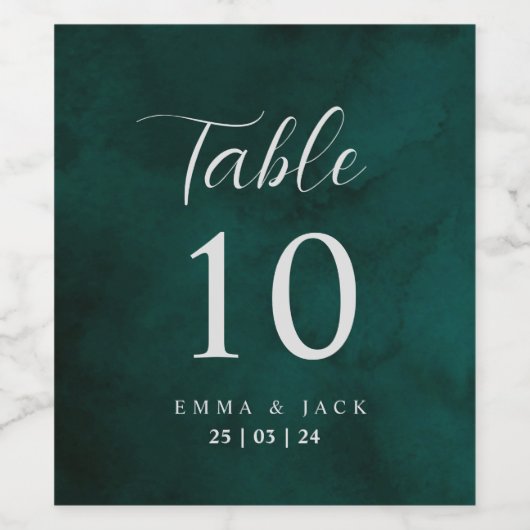 Groene Waterverf-weddenschap Tafel Wijnlabel Wijn Etiket (Enkel label)