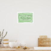 Groene Waterverf Wedding Poster (Keuken)
