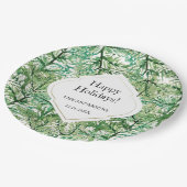 Groene Waterverf Westerne Pine Branches Papieren Bordje (Gekanteld)