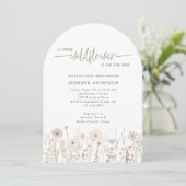 Groene Waterverf Wildflower Floral Baby shower Kaart (Staand voorkant)