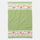 Groene Waterverf Wildflower Keuken Handdoeken (Verticaal)