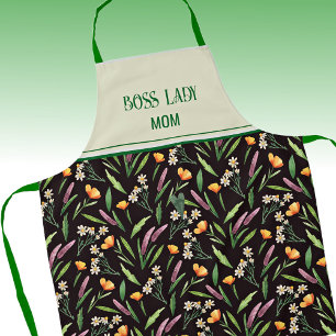 Groene Waterverf Wildflowers Floral Pattern Schort