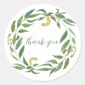 Groene waterverf willor wreath ronde sticker (Voorkant)