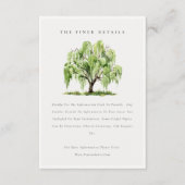 Groene Waterverf Willow Tree Boerderij Wedding Det Informatiekaartje (Voorkant)