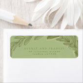 Groene Waterverf Wreater Return Address Labels (Insitu)