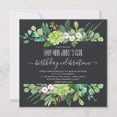 GROENE WATERVERF WREATH FOLIAGE ELKE LEEFTIJD BIRT KAART (Voorkant)