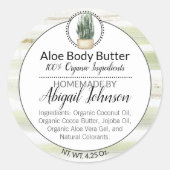 Groene Waterverf Zelfgemaakte scrub/body boterlabe Ronde Sticker (Voorkant)