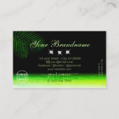 Groene Waterverven Palm Leaves Diamonds met Logo Visitekaartje (Achterkant)